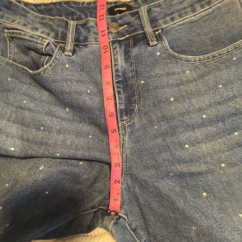 Express Embellished Straight-Leg Jeans Size 10 New - Picture 6 of 7
